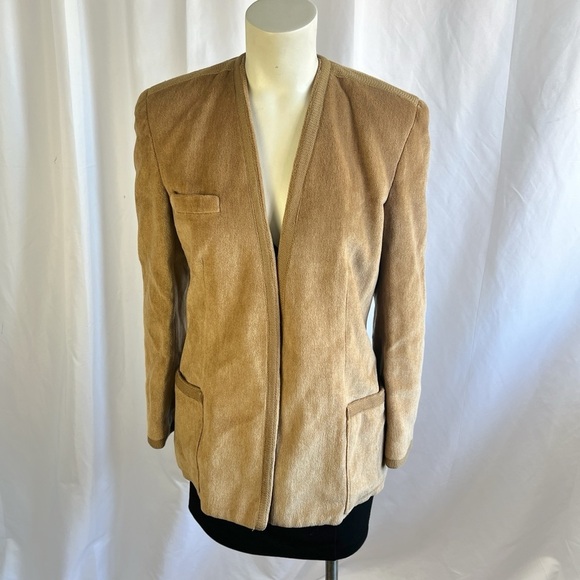 BILL KAISERMAN RAFAEL TAN BLAZER 70s ALPACA BLAZER SOFT SNAP BUTTON ITALY SIZE 8 - Picture 4 of 16